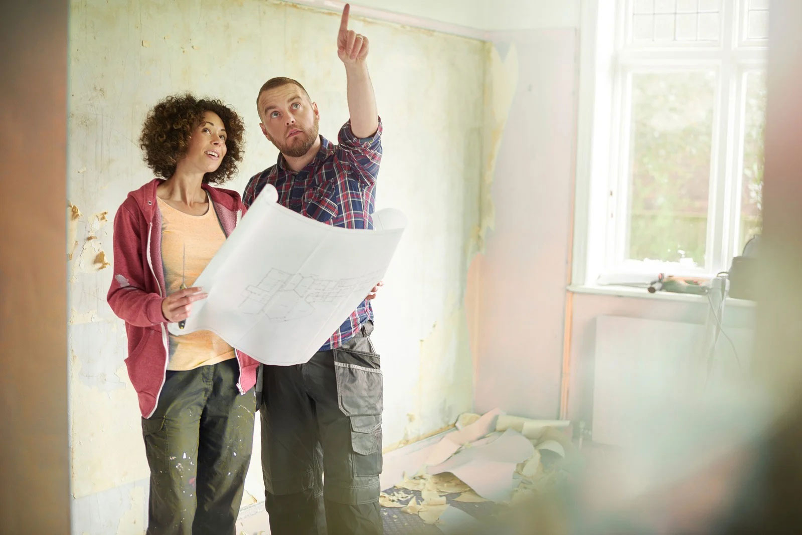 Contractor going over plans